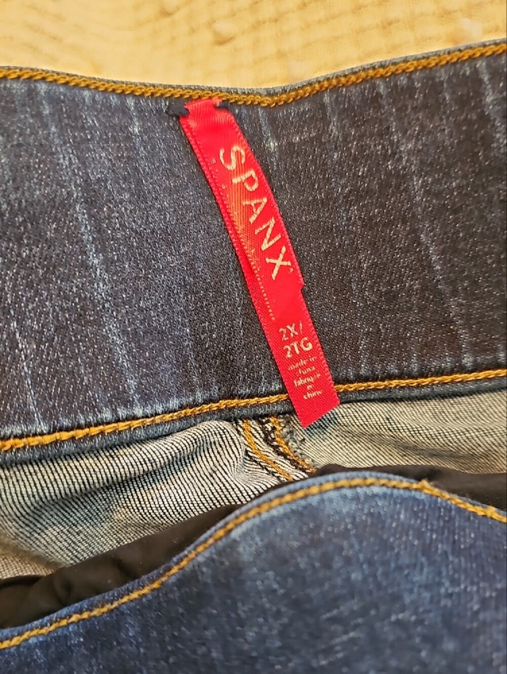 SPANX Womens Slight Flare Dark Blue Jeans - Picture 4 of 6